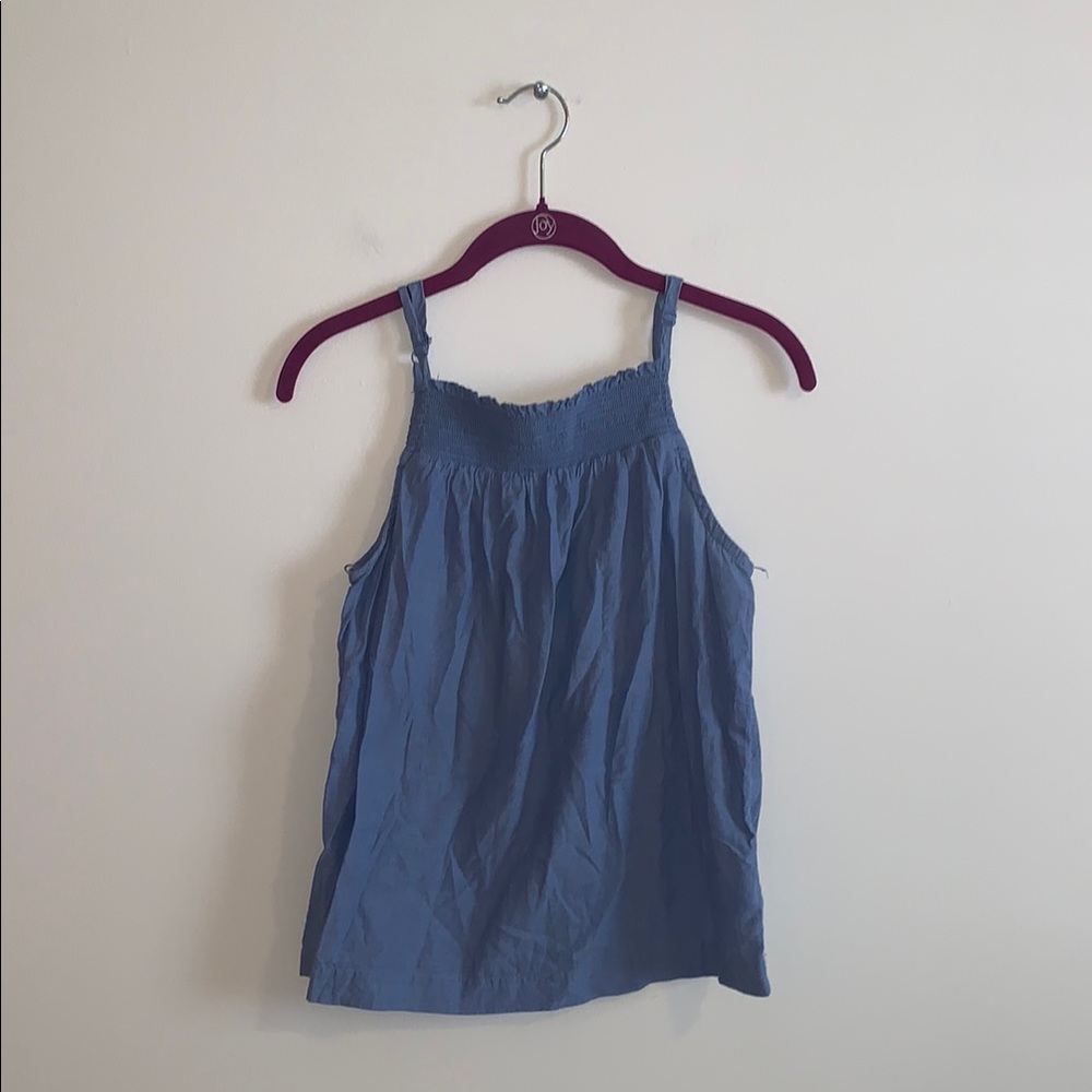 Old Navy Blue Smocked Sleeveless Tank Top